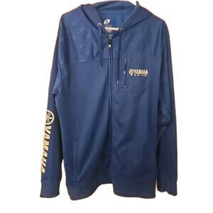 Yamaha Racing DNC Vintage Mens Zip Hoodie Size L Blue